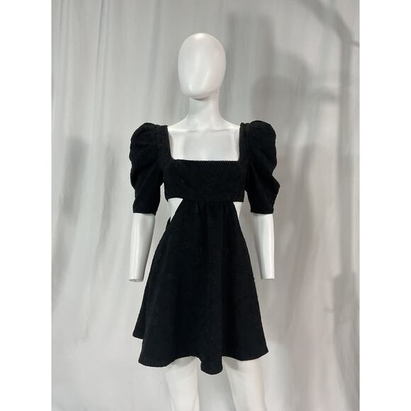 Majorelle 'Tillie' Black Mini Jacquard Dress Size XS - Picture 2 of 5